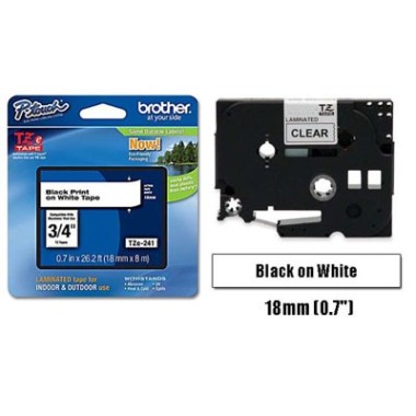 CINTA P/ROT. BROTHER TZE241 18MM NEGRO-BLANCO