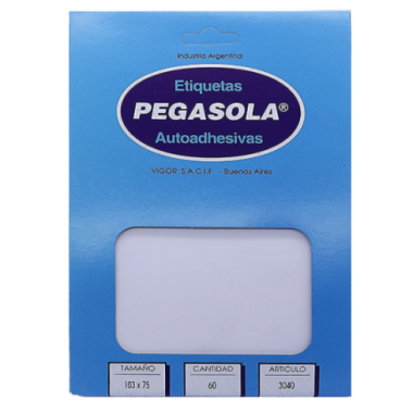 ETIQ. 103X75MM PEGASOLA NÂ°3040 X 60U.