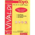 PAPEL VIVALDI TOYO AMARILLO A4 120GR X 10 UND.