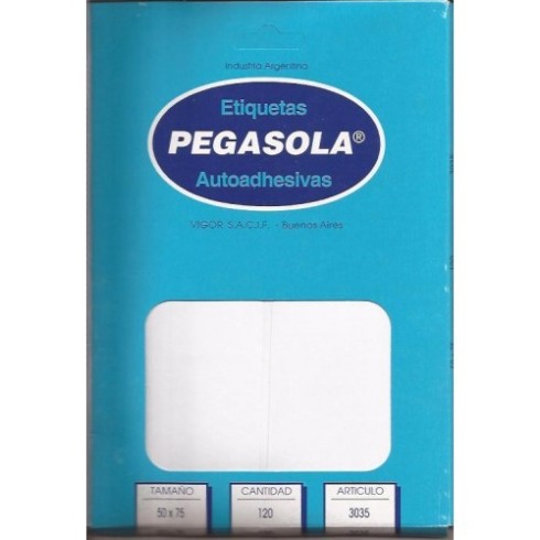 ETIQ. 50X75MM AUTOADH. PEGASOLA 3035 X 120 UND