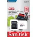 MEMORIA 16GB SANDISK SDHC CLASE 10 MICRO SD+ADAPT.