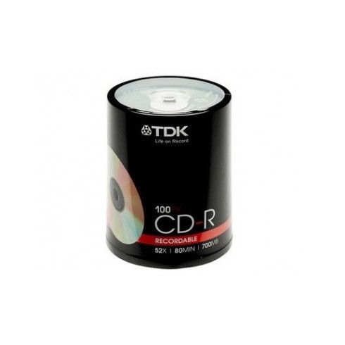 CD-R TDK 52X 80MIN 700MB TORRE X 100UND