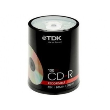 CD-R TDK 52X 80MIN 700MB TORRE X 100UND