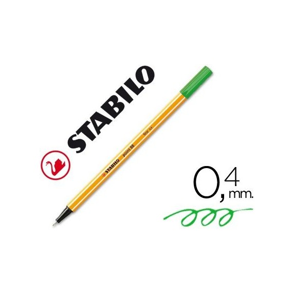 MICROFIBRA STABILO VERDE FINA POINT88 0.4MM