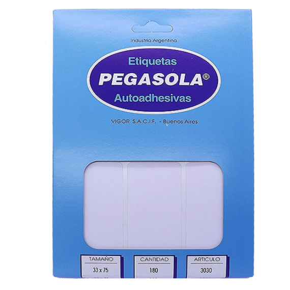 ETIQ. 33X75MM PEGASOLA NÂ°3030 X 180U.