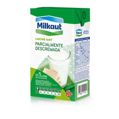 LECHE PARCIALMENTE DESCR. MILKAUT UAT PACK 12UND X 1LT