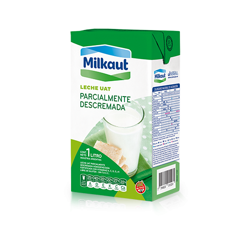 LECHE PARCIALMENTE DESCR. MILKAUT UAT PACK 12UND X 1LT