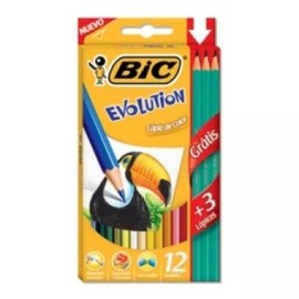 LAPIZ COLOR BIC EVOLUTION X 12 UND LARGOS + 4 GRAFITO GRATIS