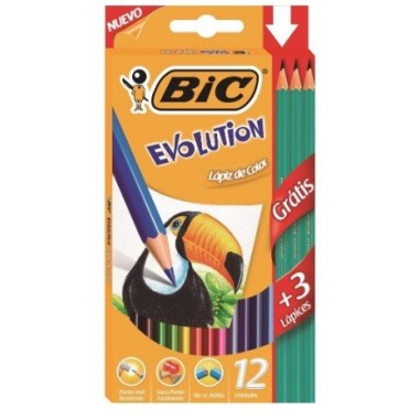 LAPIZ COLOR BIC EVOLUTION X 15 UND LARGOS