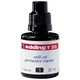 TINTA P/MARCAD. PERMAN. NEGRA EDDING T-25 30ML