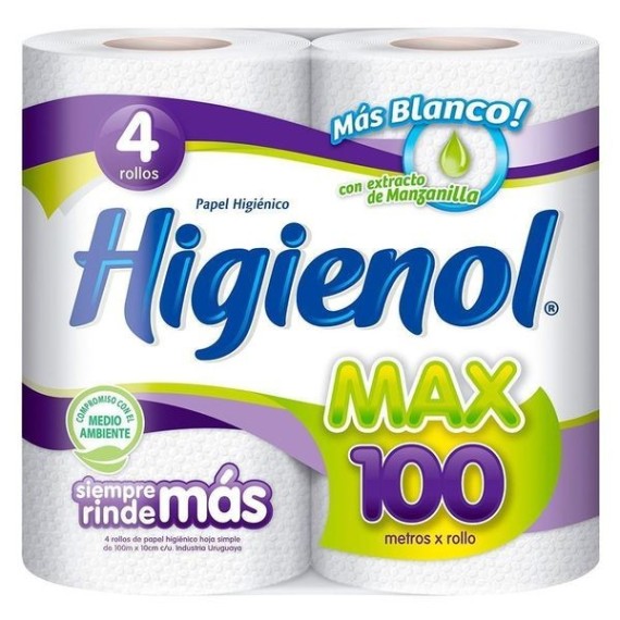 HIGIENOL MAX Papel higiénico panal 4u.x100mt. oferta en Supermayorista Vital