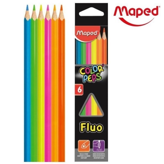 LAPIZ COLOR MAPED FLUO X 6 UND.