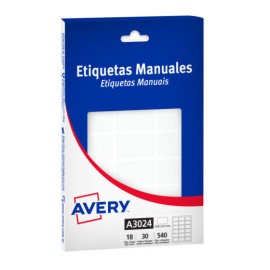 ETIQUETA AVERY Nº 3024 19.8X33.7MM 540 UND.