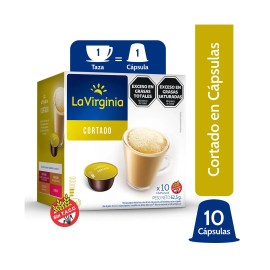 CAPSULAS LA VIRGINIA DOLCE GUSTO CORTADO X 10 UND.