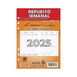 REP. AGENDA SEMANAL N°8 NIVEL 10 COD 3498 AÑO 2025 16X22CM