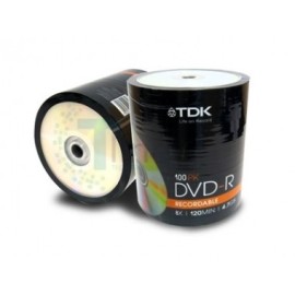 DVD-R 4.7GB TORRE DE 100 UND. TDK