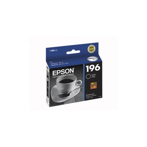 CARTUCHO TINTA EPSON T196 NEGRA 175PAG.